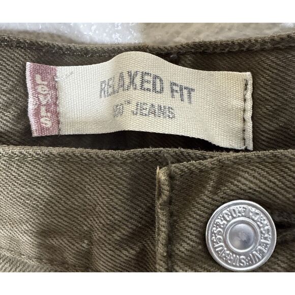 Levis 550  Mens Jeans 36x34 Straight Leg Zip Fly Made In USA Olive Green Relaxed - Picture 2 of 11